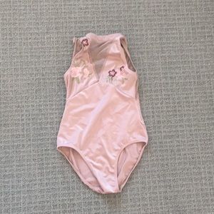 Pink Embroidered Classin Leotard